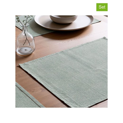 Mint Rugs Podkładki stołowe (2 szt.) &quot;Indra&quot; w kolorze miętowym - 50 x 40 cm ze sklepu Limango Polska w kategorii Podkładki na stół - zdjęcie 183770762