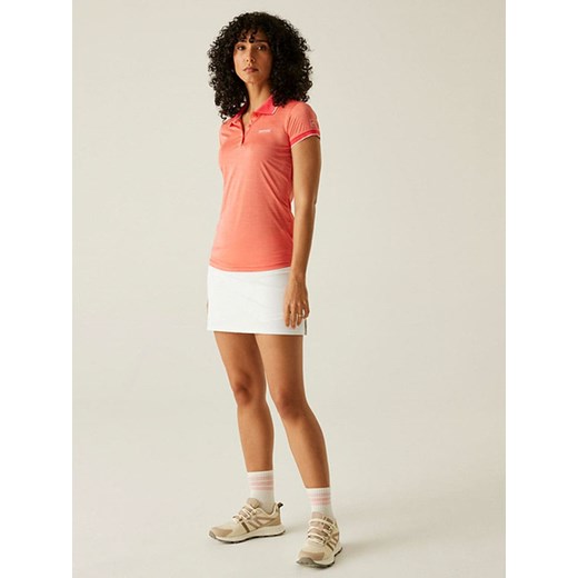 Bluzka damska Regatta pomarańczowy z kołnierzykiem z krótkimi rękawami 