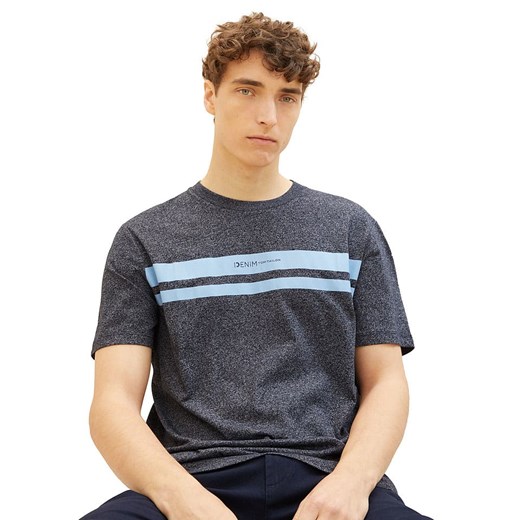 Tom Tailor t-shirt męski w abstrakcyjnym wzorze z krótkim rękawem 