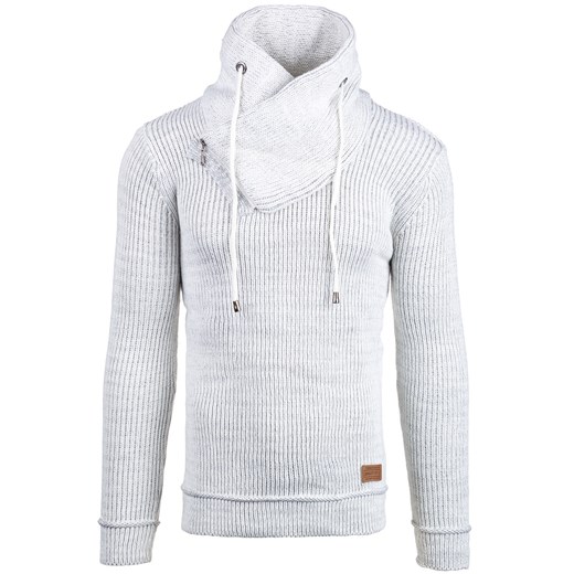 Sweter męski BOLF 616 biały - BIAŁY denley-pl szary jesień