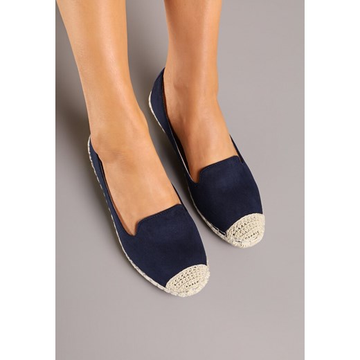 Espadryle damskie Renee casual granatowe płaskie