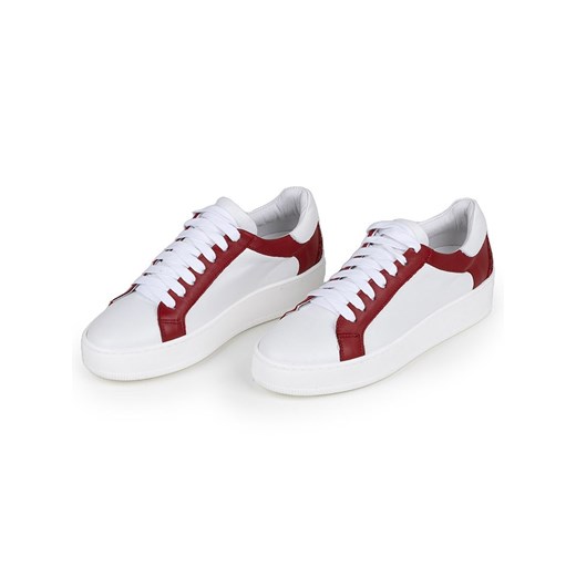 Anna Morellini Skórzane sneakersy &quot;Antilina&quot; w kolorze biało-czerwonym ze sklepu Limango Polska w kategorii Trampki damskie - zdjęcie 183772944