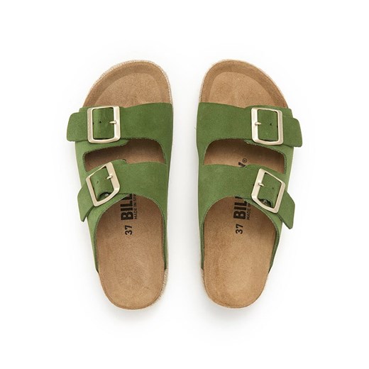 billowy Skórzane klapki w kolorze zielonym Billowy 40 okazja Limango Polska