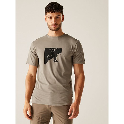 T-shirt męski Regatta beżowy w stylu młodzieżowym 