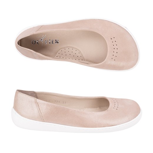 BAREFOOT Damskie CZÓŁENKA minimalistyczne wsuwane 1771POL MINI różowe satyna ze sklepu butyolivier w kategorii Półbuty damskie - zdjęcie 183774990