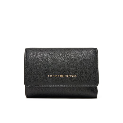 Portfel damski Tommy Hilfiger Logotape Trifold AW0AW17477 Czarny ze sklepu eobuwie.pl w kategorii Portfele damskie - zdjęcie 183775283