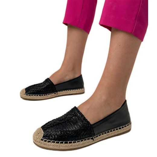 Czarne espadryle ażurowe na platformie ze sklepu ButyModne.pl w kategorii Espadryle damskie - zdjęcie 183777973