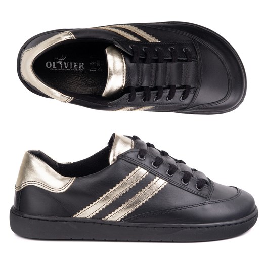 Sneakersy barefoot damskie Kaia Olivier – anatomiczne buty skórzane czarne Olivier 38 ButyModne.pl