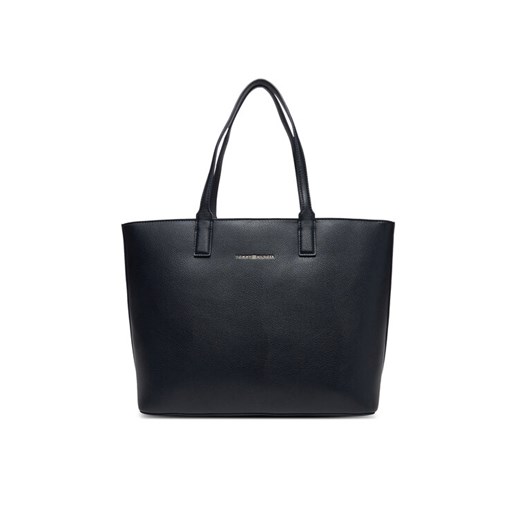 Tommy Hilfiger Torebka Th Logotape Tote AW0AW17449 Granatowy ze sklepu MODIVO w kategorii Torby Shopper bag - zdjęcie 183778443