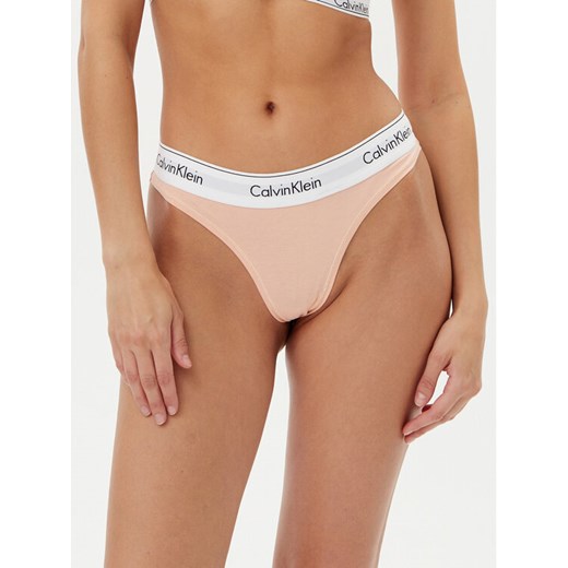 Calvin Klein Underwear Stringi 0000F3786E Pomarańczowy ze sklepu MODIVO w kategorii Majtki damskie - zdjęcie 183778544