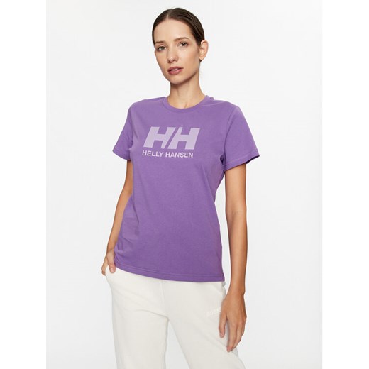 Helly Hansen T-Shirt Logo 34112 Fioletowy Regular Fit ze sklepu MODIVO w kategorii Bluzki damskie - zdjęcie 183778722