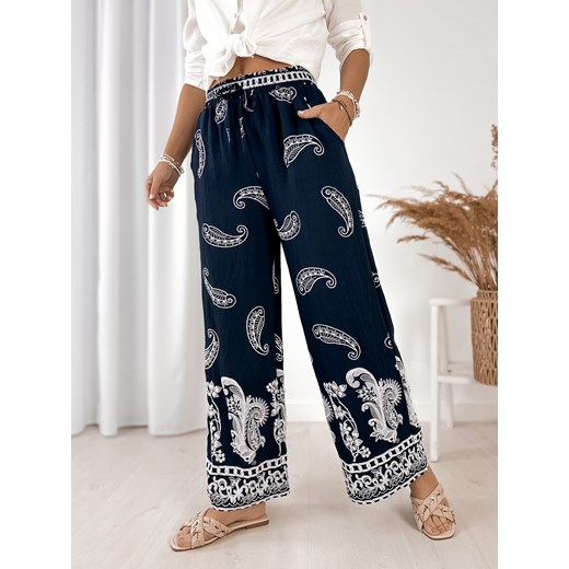 spodnie velmira granatowe xl/xxl ze sklepu UBRA w kategorii Spodnie damskie - zdjęcie 183781471