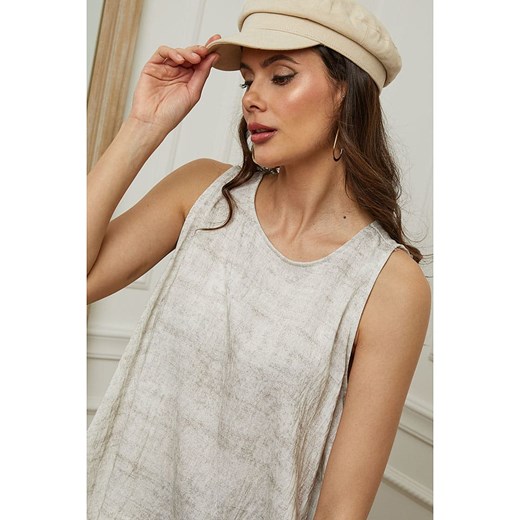 Bluzka damska Plume z okrągłym dekoltem casualowa letnia 