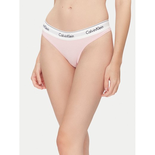 Calvin Klein Underwear Stringi 0000F3786E Różowy ze sklepu MODIVO w kategorii Majtki damskie - zdjęcie 183782521