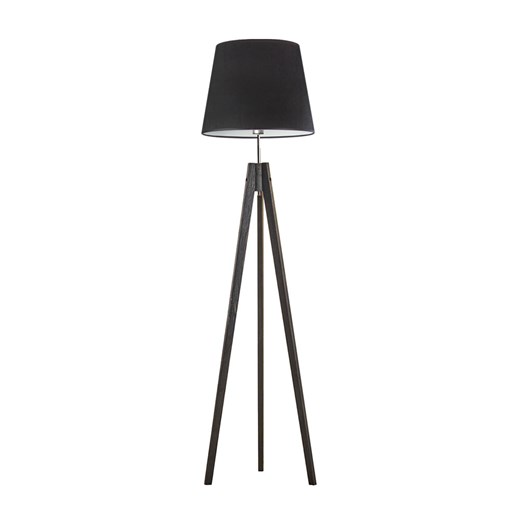 Czarna lampa stojąca do salonu ARUBA VELUR na drewnianej podstawie ze sklepu Lysne w kategorii Lampy podłogowe - zdjęcie 183783320