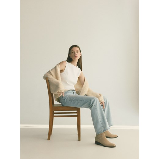 Reserved - Jeansy wide leg - niebieski ze sklepu Reserved w kategorii Jeansy damskie - zdjęcie 183784172