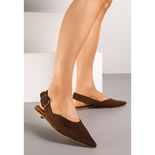 Brązowe Sandały Vices Typu Slingback z Wkładką ze Skóry Naturalnej Rallora ze sklepu renee.pl w kategorii Sandały damskie - zdjęcie 183784784
