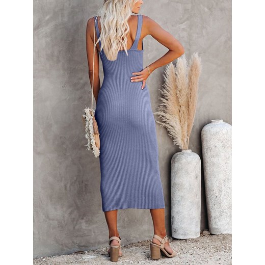 Sukienka La Angels casual z dekoltem v midi 