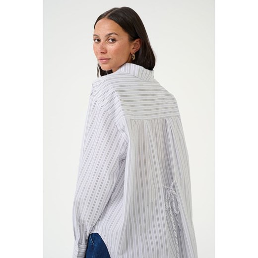 Koszula damska biała Kaffe z kołnierzykiem wiosenna casual 