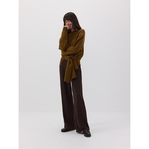 Reserved - Spodnie z szerokimi nogawkami - brązowy ze sklepu Reserved w kategorii Spodnie damskie - zdjęcie 183785870