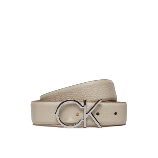 Pasek Damski Calvin Klein Ck Logo Belt 3.0 Pebble K60K611903 Écru ze sklepu eobuwie.pl w kategorii Paski damskie - zdjęcie 183786590