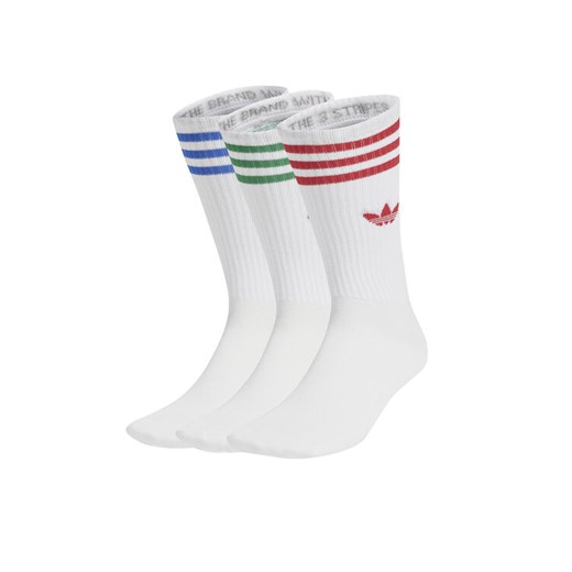 Zestaw 3 par wysokich skarpet unisex adidas High Crew JJ1984 Biały ze sklepu eobuwie.pl w kategorii Skarpetki męskie - zdjęcie 183786610