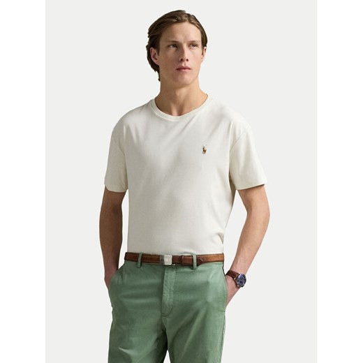 Polo Ralph Lauren T-Shirt 710740727094 Écru Custom Slim Fit ze sklepu MODIVO w kategorii T-shirty męskie - zdjęcie 183788191