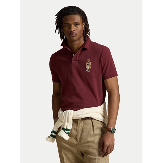 Polo Ralph Lauren Polo 710973159001 Bordowy Custom Slim Fit ze sklepu MODIVO w kategorii T-shirty męskie - zdjęcie 183788274