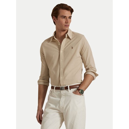 Polo Ralph Lauren Koszula 710979488004 Beżowy Regular Fit ze sklepu MODIVO w kategorii Koszule męskie - zdjęcie 183788334