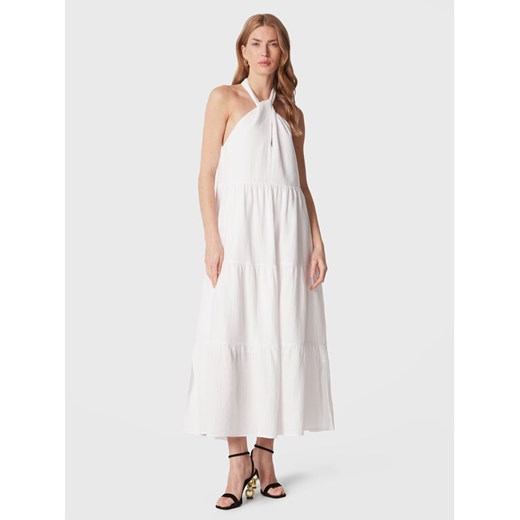 Seafolly Sukienka letnia Halter 54864-DR Biały Regular Fit ze sklepu MODIVO w kategorii Sukienki - zdjęcie 183788393