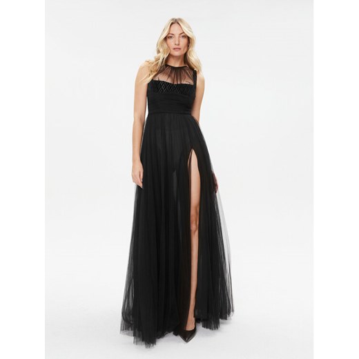 Elisabetta Franchi Sukienka wieczorowa AB-400-36E2-V890 Czarny Regular Fit ze sklepu MODIVO w kategorii Sukienki - zdjęcie 183788404