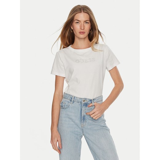 Guess T-Shirt V3BI11 J1314 Biały Regular Fit ze sklepu MODIVO w kategorii Bluzki damskie - zdjęcie 183788412