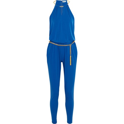 Chain-trimmed stretch-jersey jumpsuit net-a-porter niebieski 