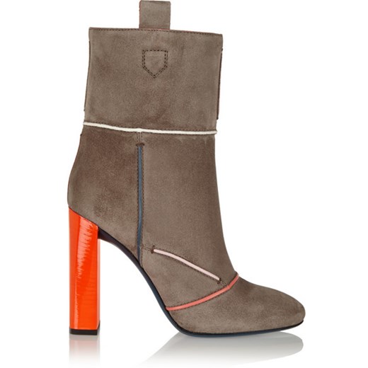 Suede ankle boots net-a-porter brazowy 