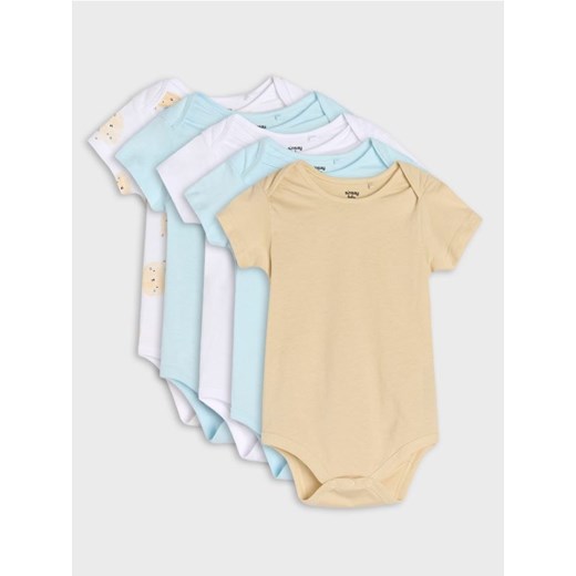 Sinsay - Body z motywem misia 5 pack - błękitny ze sklepu Sinsay w kategorii Odzież dla niemowląt - zdjęcie 183801714