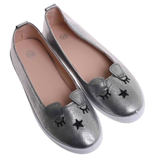 Baleriny dziewczęce Szare buty dla dziecka /F8-1 17763 T100/ ze sklepu Pantofelek24.pl w kategorii Balerinki dziecięce - zdjęcie 183803544