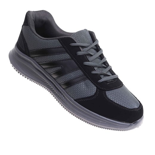 Buty sportowe męskie Sznurowane szaro czarne /B2-1 117789 T382/ ze sklepu Pantofelek24.pl w kategorii Buty sportowe męskie - zdjęcie 183803580