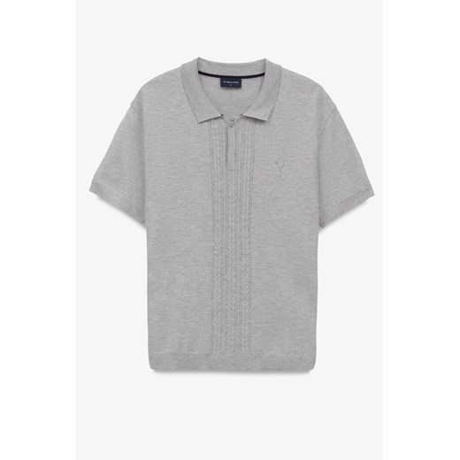 KOSZULKA POLO TENNIS CLUB 111 SZARA Z WISKOZY ze sklepu Recman w kategorii T-shirty męskie - zdjęcie 183804333