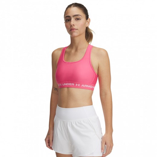 Biustonosz treningowy Under Armour Crossback Mid Bra - różowy ze sklepu Sportstylestory.com w kategorii Biustonosze - zdjęcie 183807072