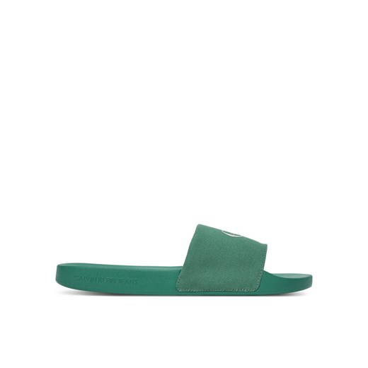 Klapki Calvin Klein Jeans Slide Monologo Cv YM0YM01367 Zielony ze sklepu eobuwie.pl w kategorii Klapki męskie - zdjęcie 183807322