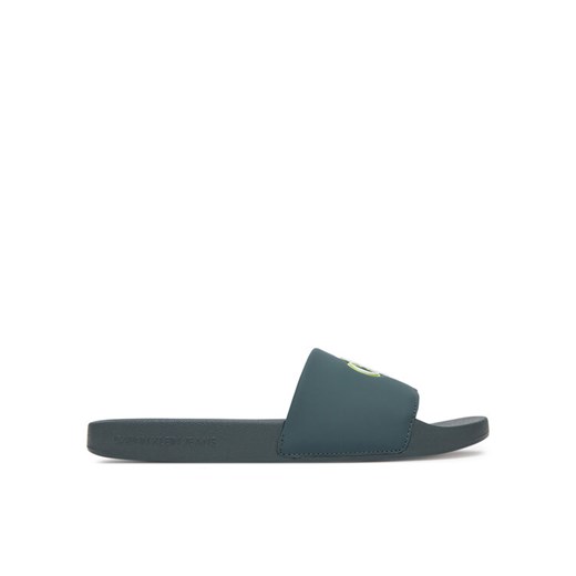 Klapki Calvin Klein Jeans Slide Jelly Mono Pu YM0YM01281 Zielony ze sklepu eobuwie.pl w kategorii Klapki męskie - zdjęcie 183807323
