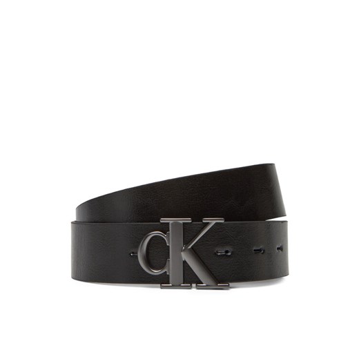 Pasek Męski Calvin Klein Jeans Monogram Plaque Buckle 35Mm Adj/Rev LV04G7026G Czarny ze sklepu eobuwie.pl w kategorii Paski męskie - zdjęcie 183807401