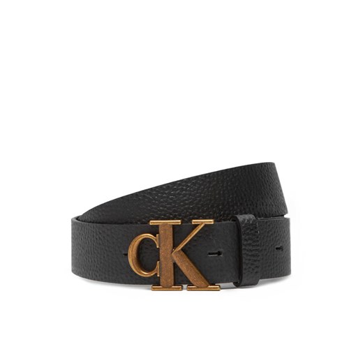 Pasek Męski Calvin Klein Monogram Buckle Fixed Belt 35Mm LV04G7025G Czarny ze sklepu eobuwie.pl w kategorii Paski męskie - zdjęcie 183807432