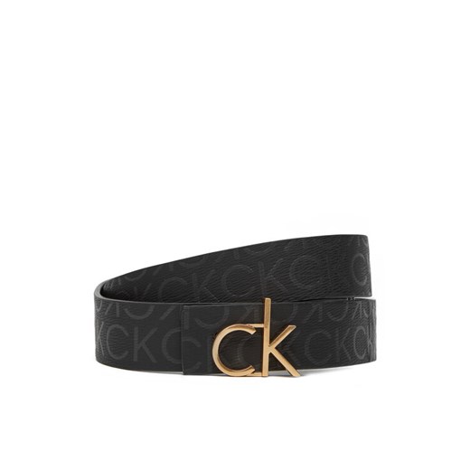 Pasek Damski Calvin Klein Ck Buckle Reversible Belt 30Mm Mono LV04F7038G Czarny ze sklepu eobuwie.pl w kategorii Paski damskie - zdjęcie 183807440
