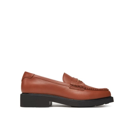 Lordsy Tommy Hilfiger Crest Squarish Toe Penny Loafer FW0FW08633 Brązowy ze sklepu eobuwie.pl w kategorii Lordsy damskie - zdjęcie 183807682