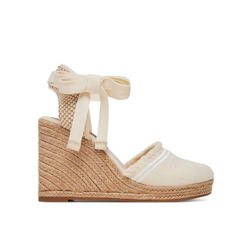 Espadryle Tommy Hilfiger Fringe Canvas High Wedge FW0FW08878 Écru ze sklepu eobuwie.pl w kategorii Espadryle damskie - zdjęcie 183807793