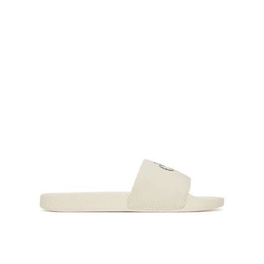 Japonki Calvin Klein Jeans Slide Monogram Wn Logo Ck YW0YW01967 Beżowy ze sklepu eobuwie.pl w kategorii Klapki damskie - zdjęcie 183807963