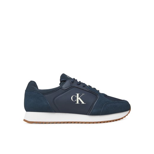 Sneakersy Calvin Klein Jeans Retro Runner Sock Lace Up Ny-Su YM0YM01326 Granatowy ze sklepu eobuwie.pl w kategorii Buty sportowe męskie - zdjęcie 183808093