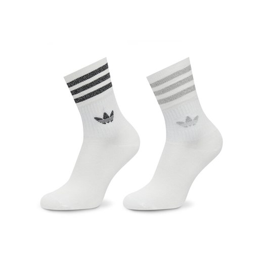 Zestaw 2 par wysokich skarpet damskich adidas Glt Crew HC9561 Biały ze sklepu eobuwie.pl w kategorii Skarpetki damskie - zdjęcie 183808161