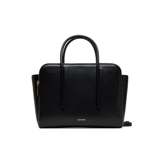 Torebka Calvin Klein Carryall Mini Leather Tote Bag LV04F3034G Czarny ze sklepu eobuwie.pl w kategorii Kuferki - zdjęcie 183808181